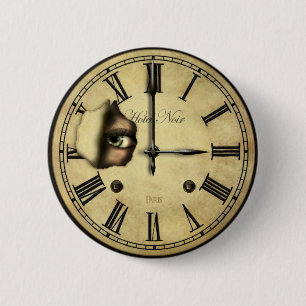 Badge Rond 5 Cm Horloge observant autour des boutons