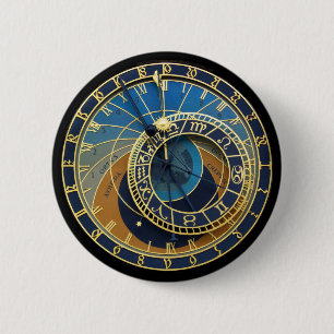 Badge Rond 5 Cm Horloge-Prague astronomique Orloj