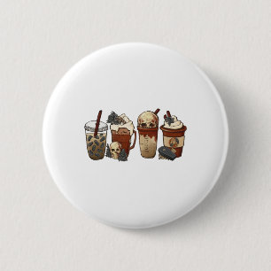 Badge Rond 5 Cm Horreur Automne Café Citrouille épice Latte Iced H