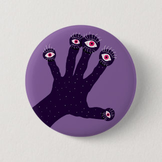 Badge Rond 5 Cm Horreur Goth Purple Main Déplaisante Mains bizarre