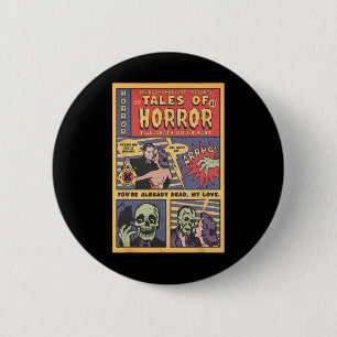 Badge Rond 5 Cm Horreur Vintage Comic Book Retro Halloween Éffraya