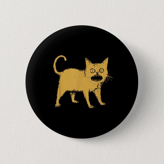 Badge Rond 5 Cm Horrible chat japonais (Devant)