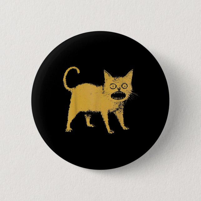 Badge Rond 5 Cm Horrible chat japonais drôle (Devant)