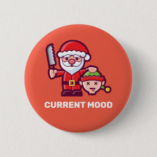 Badge Rond 5 Cm Horrible Père Noël