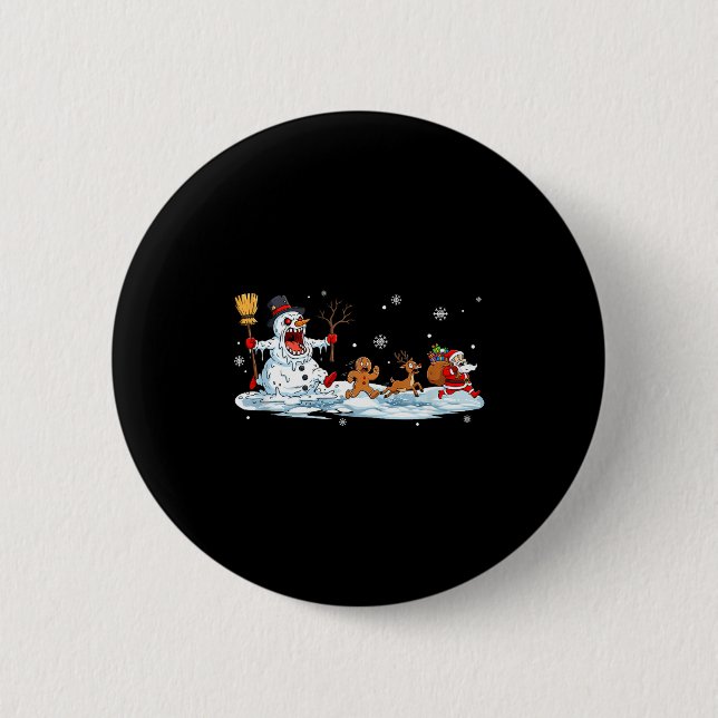 Badge Rond 5 Cm Horror Snowman Christmas Reindeer Gingerbread Sant (Devant)