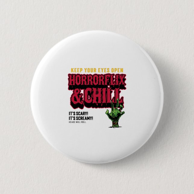 Badge Rond 5 Cm Horrorflix Et Chaleur (Devant)