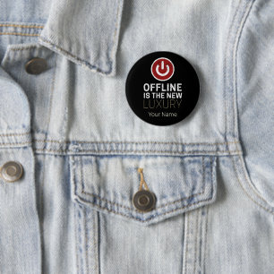 Badge Rond 5 Cm Hors Ligne, Le Nouveau Luxe Dit Pause Vintage