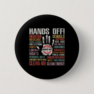 Badge Rond 5 Cm Hors Mains Vêtement de protestation Supprimer Reve