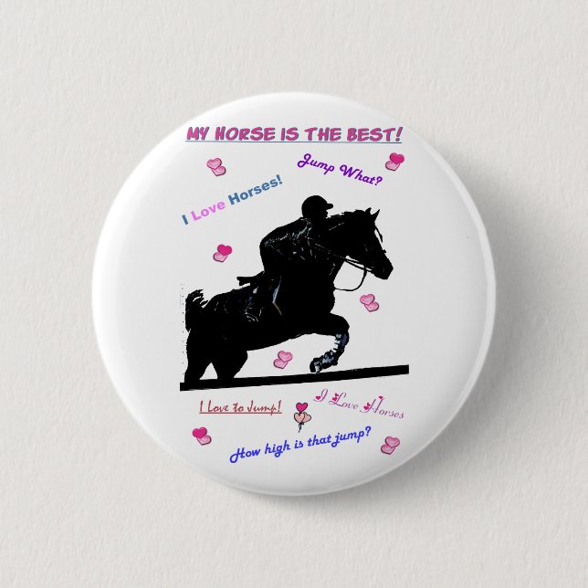 Badge Rond 5 Cm Horse Doodles (Devant)