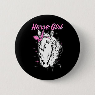 Badge Rond 5 Cm Horse Girl Horseback équitation équestre