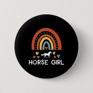 Badge Rond 5 Cm Horse Girl Horseback équitation Rainbow Horses Lov