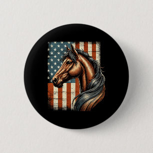 Badge Rond 5 Cm Horse Horseback équitation Western Farm American D