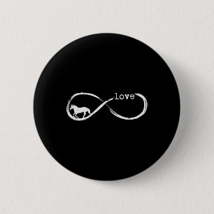 Badge Rond 5 Cm Horse Infinity Symbole Amour Horseback équitation
