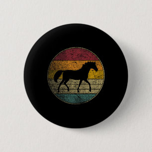 Badge Rond 5 Cm Horse Lover Riding Girl Horseback Vintage Retro 70