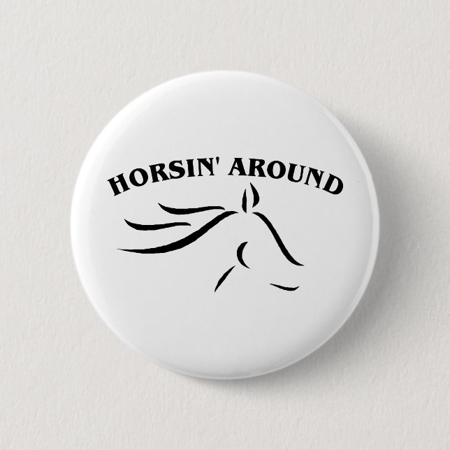 Badge Rond 5 Cm Horsin autour (Devant)