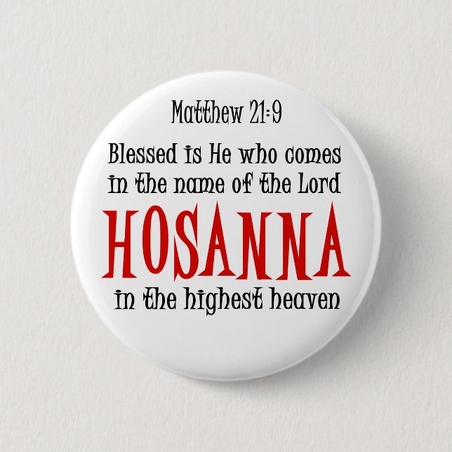 Badge Rond 5 Cm Hosanna (Devant)