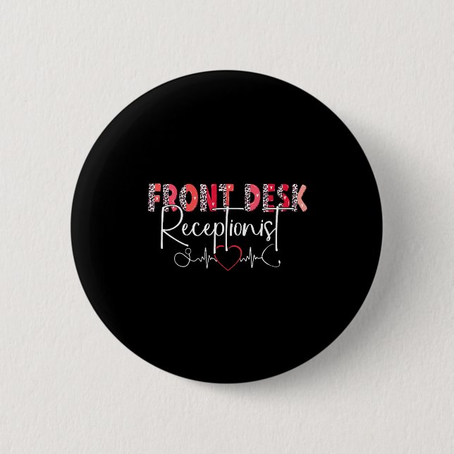 Badge Rond 5 Cm Hostal Receptionist Office Valentine Nursing Tee W (Devant)