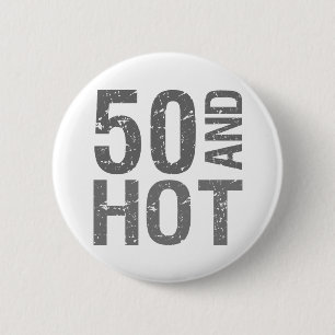 Badge Rond 5 Cm Hot 50th Birthday