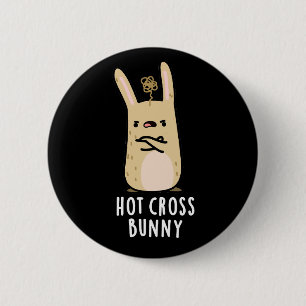 Badge Rond 5 Cm Hot Cross Bunny Funny Angry Rabbit Pun Dark BG