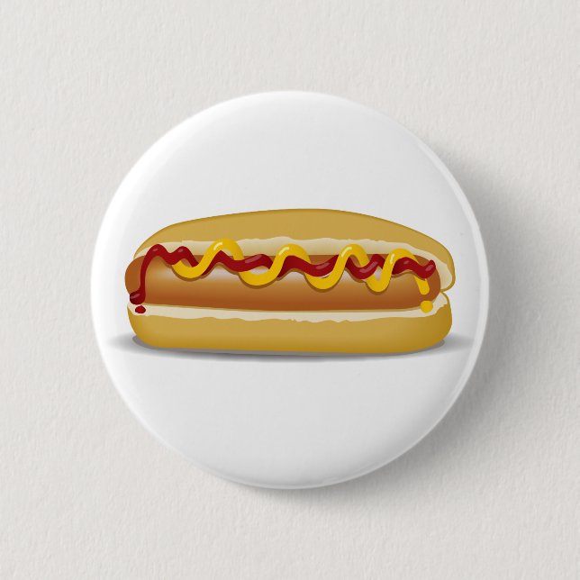 Badge Rond 5 Cm Hot-dog (Devant)