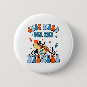 Badge Rond 5 Cm Hot Dog Je Suis Juste Ici Pour Les Wieners 4 juill