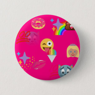 Badge Rond 5 Cm hot pink emoji