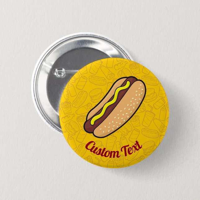 Badge Rond 5 Cm Hotdog (Devant & derrière)