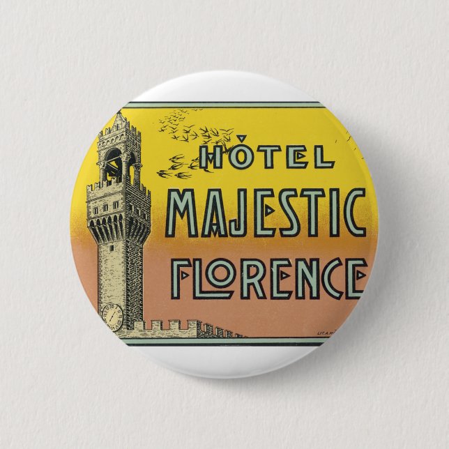 Badge Rond 5 Cm Hôtel Majestic Florence (Devant)