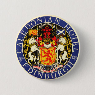 Badge Rond 5 Cm Hôtel Vintage voyage Caledonian Edinburgh Scotland