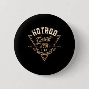 Badge Rond 5 Cm Hotrod Garage Usa Clic Car Hotrod Design en détres