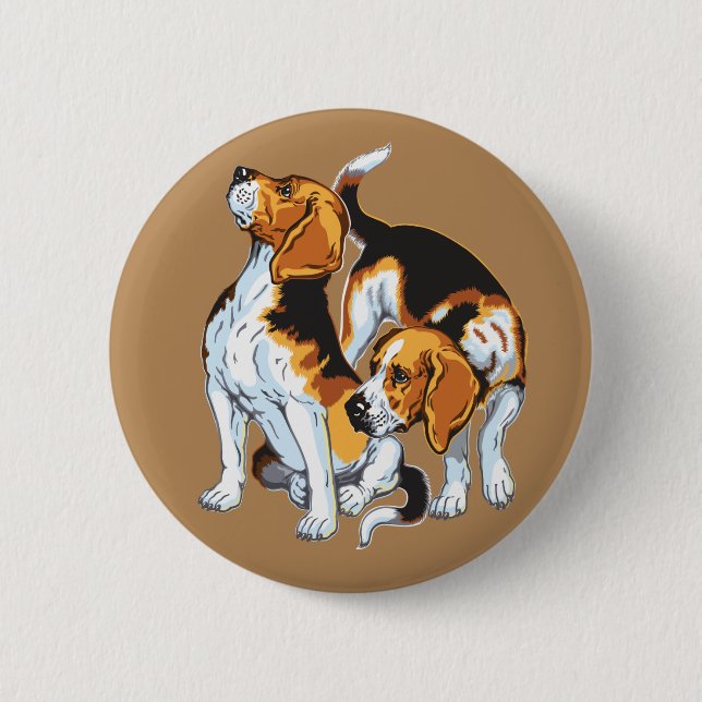Badge Rond 5 Cm Hound beagle (Devant)