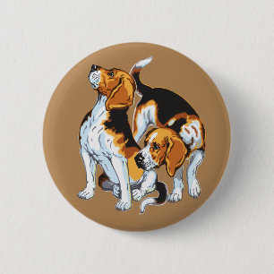 Badge Rond 5 Cm Hound beagle
