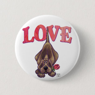 Badge Rond 5 Cm Hound Dog Valentine's Day
