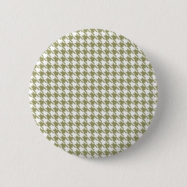 Badge Rond 5 Cm Houndstooth Avocado et White (Devant)