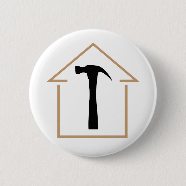 Badge Rond 5 Cm House and Hammer (Devant)