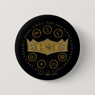 Badge Rond 5 Cm HOUSE of the Dragon | Seven Kingdoms Crown Graphic