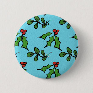 Badge Rond 5 Cm Houx et gui