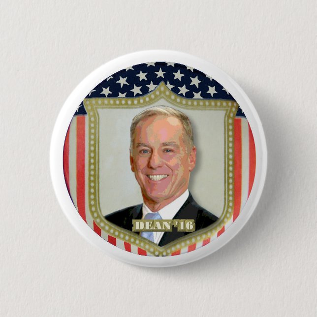 Badge Rond 5 Cm Howard Dean président 2016 (Devant)