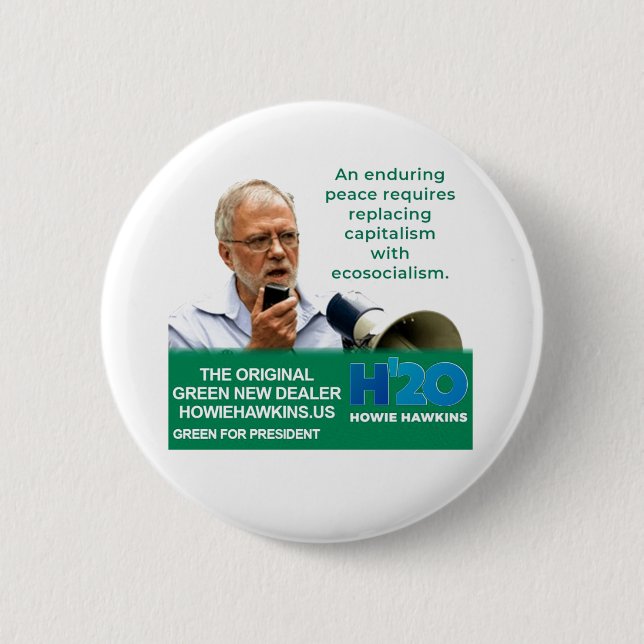 Badge Rond 5 Cm Howie Hawkins à la présidence (Devant)