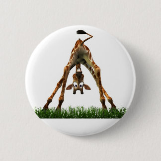 Badge Rond 5 Cm Huez ! Dit la girafe d'Olympia
