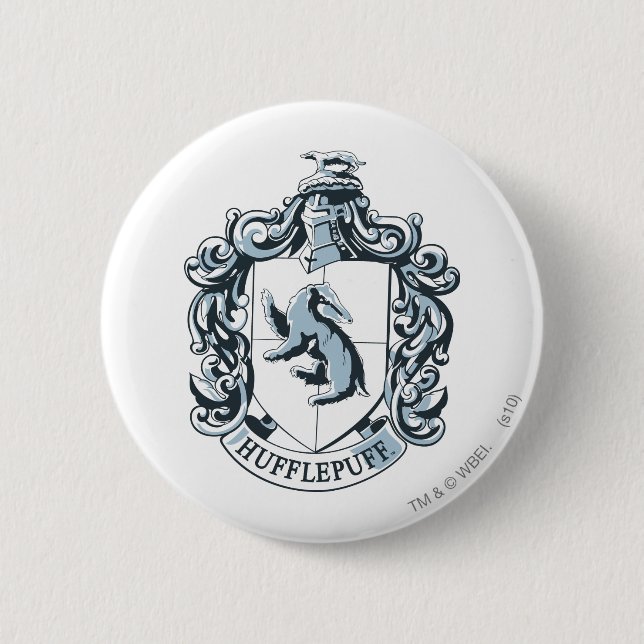 Badge Rond 5 Cm Hufflepuff Crest Blue (Devant)