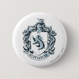 Badge Rond 5 Cm Hufflepuff Crest Blue