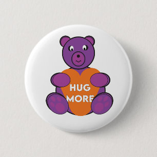 Badge Rond 5 Cm Hug More Teddy