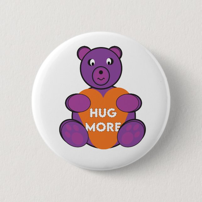 Badge Rond 5 Cm Hug More Teddy (Devant)