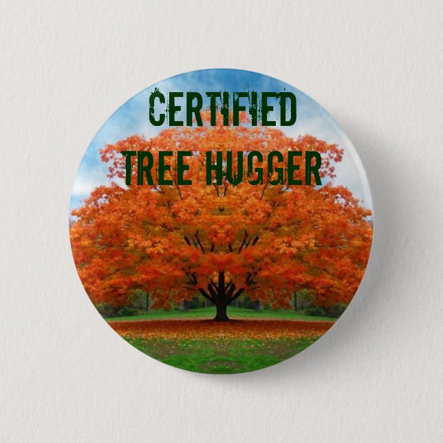 Badge Rond 5 Cm hugger certifié d'arbre (Devant)