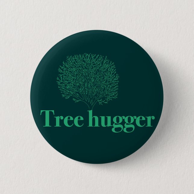 Badge Rond 5 Cm Hugger d'arbre avec illustration de l'arbre (Devant)