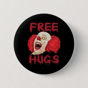 Badge Rond 5 Cm Hugs Libres Halloween Malin Tueur effrayant Clown