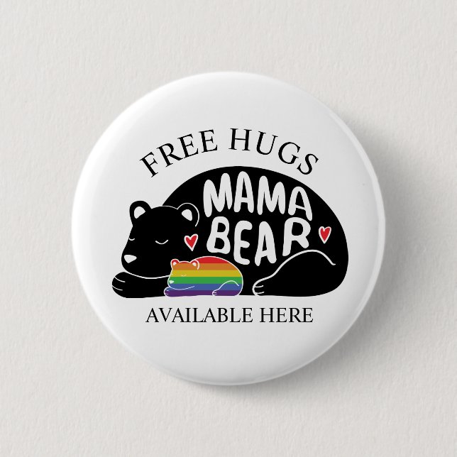 Badge Rond 5 Cm Hugues libres de Mama Bear (Devant)