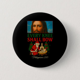 Badge Rond 5 Cm Hugvyn Chaque Genou Se Courbera Santa Jésus Nativi