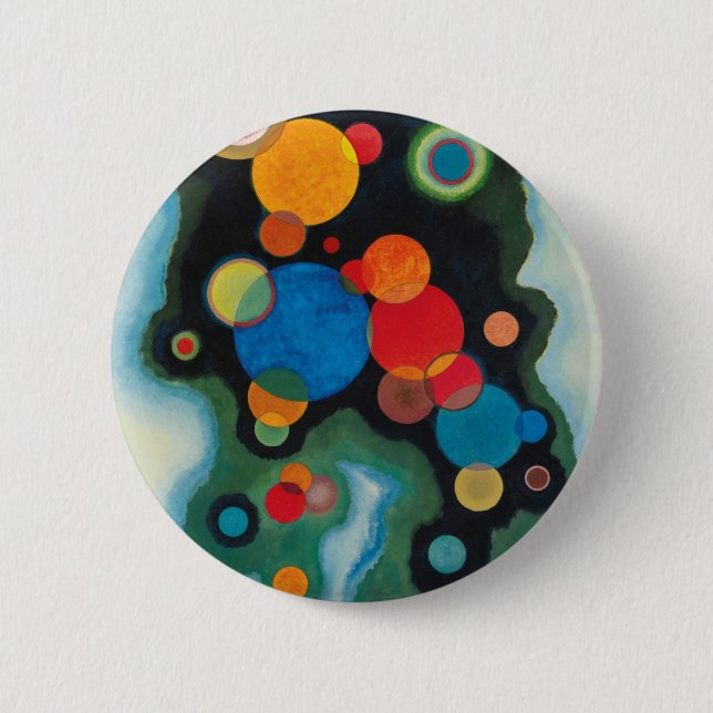 Badge Rond 5 Cm Huile Abstraite impulsive renforcée sur toile Kand (Devant)